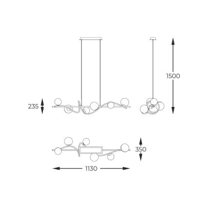 Zuma Line - Pendel 6xG9/3,5W/230V sort