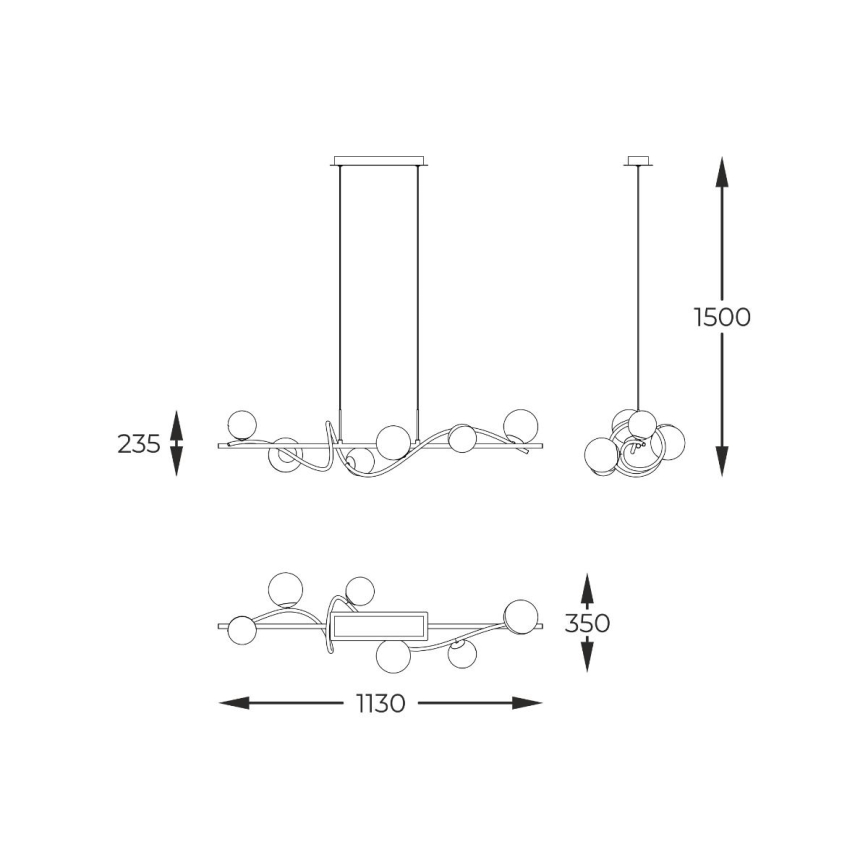 Zuma Line - Pendel 6xG9/3,5W/230V sort