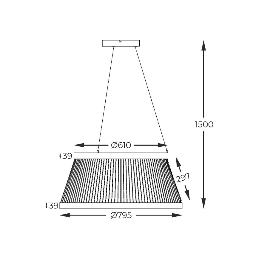 Zuma Line - LED pendel dæmpbar LED/53W/230V 2700-6000K sort + fjernbetjening