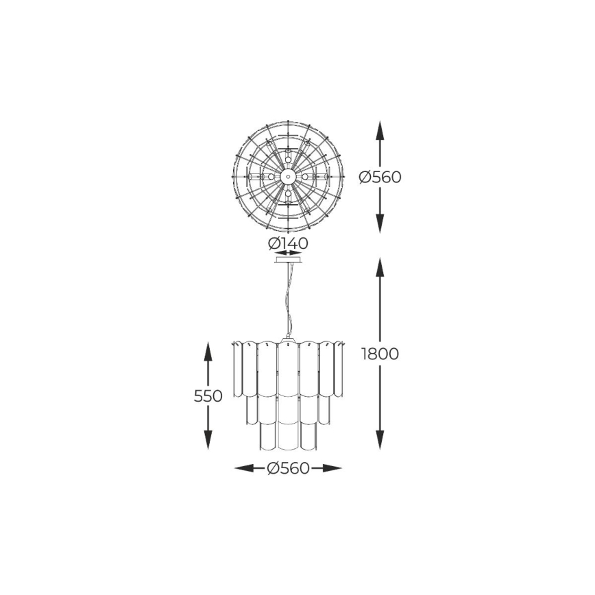 Zuma Line - Pendel 14xE14/40W/230V sort