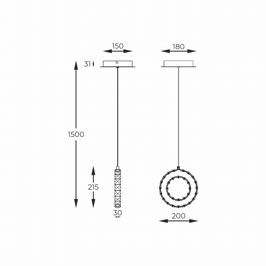 Zuma Line - Dæmpbar LED pendel på wire LED/10W/230V guld