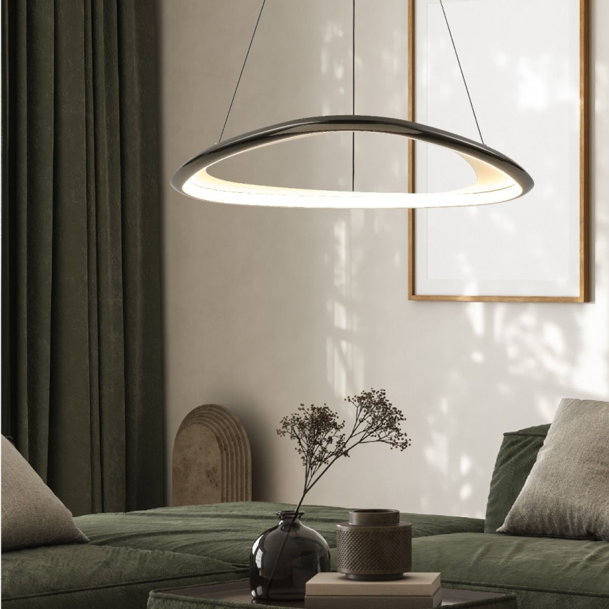 Zuma Line - LED pendel dæmpbar LED/34W/230V 3000K sort skinnende krom