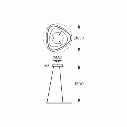 Zuma Line - LED pendel dæmpbar LED/34W/230V 3000K sort skinnende krom