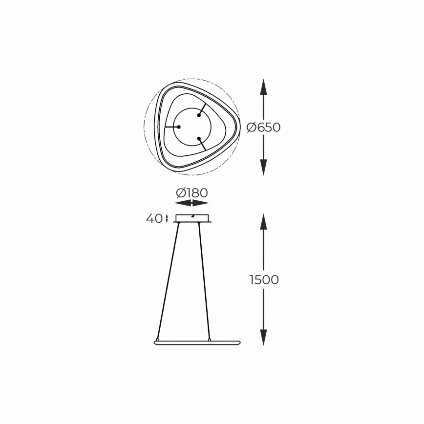 Zuma Line - LED pendel dæmpbar LED/34W/230V 3000K sort skinnende krom