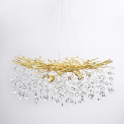 Zuma Line - Lysekrone med wireophæng 14xG9/3,5W/230V Ø 100 cm guld