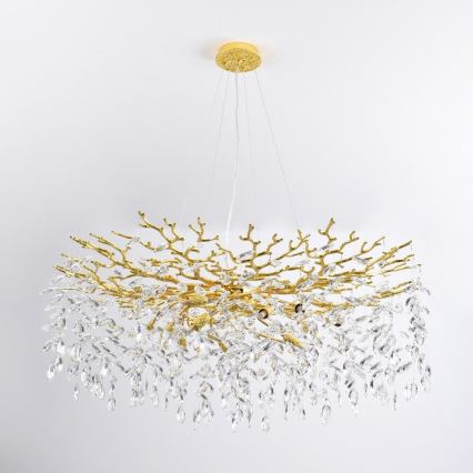 Zuma Line - Lysekrone med wireophæng 14xG9/3,5W/230V Ø 100 cm guld