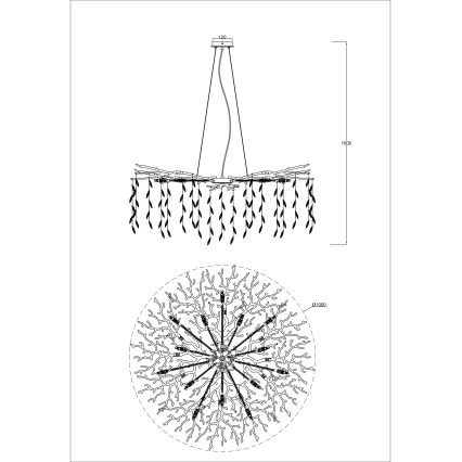 Zuma Line - Lysekrone med wireophæng 14xG9/3,5W/230V Ø 100 cm guld