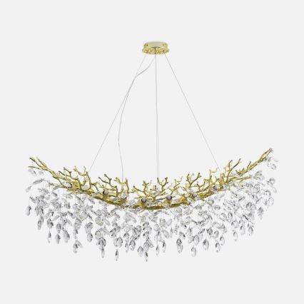 Zuma Line - Lysekrone med wireophæng 14xG9/3,5W/230V 115x40 cm guld