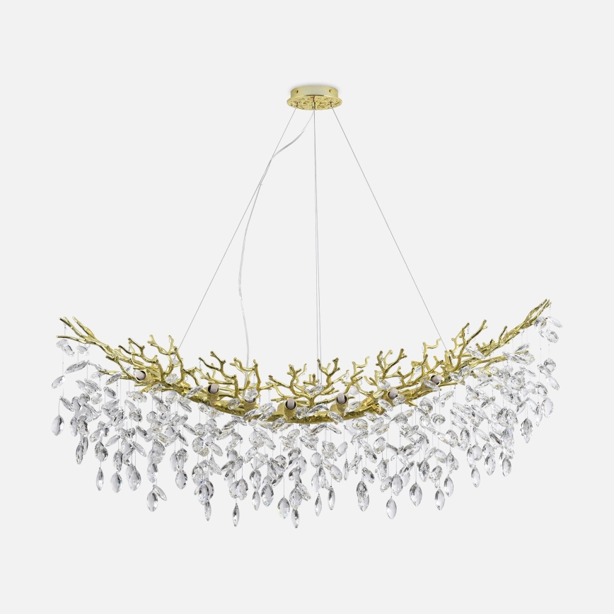 Zuma Line - Lysekrone med wireophæng 14xG9/3,5W/230V 115x40 cm guld