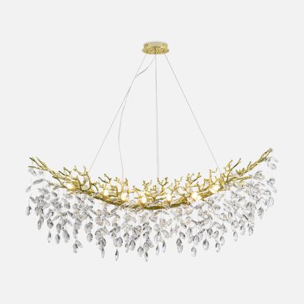 Zuma Line - Lysekrone med wireophæng 14xG9/3,5W/230V 115x40 cm guld