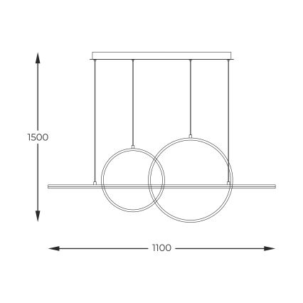 Zuma Line - LED pendel dæmpbar LED/34W/230V guldfarvet