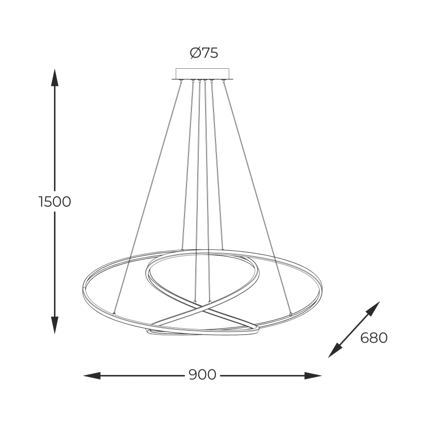 Zuma Line - LED pendel dæmpbar LED/56W/230V guldfarvet