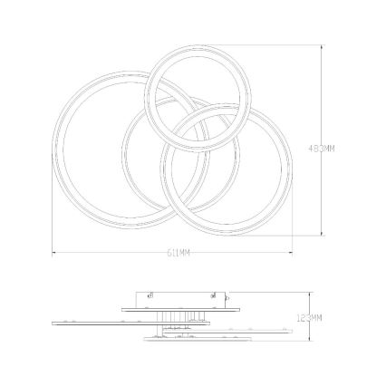 Zuma Line - LED loftlampe dæmpbar LED/55W/230V 3000-6000K hvid + fjernbetjening