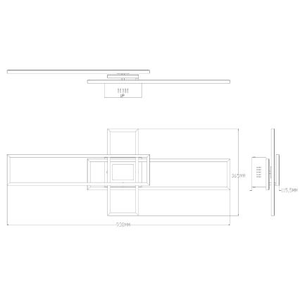 Zuma Line - LED loftlampe dæmpbar LED/55W/230V 3000-6000K sort + fjernbetjening