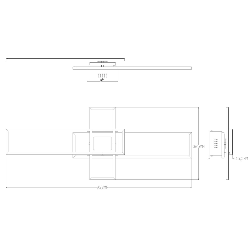 Zuma Line - LED loftlampe dæmpbar LED/55W/230V 3000-6000K sort + fjernbetjening