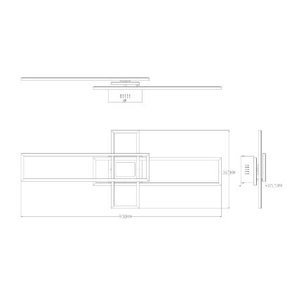 Zuma Line - LED loftlampe dæmpbar LED/55W/230V 3000-6000K sort/guldfarvet + fjernbetjening