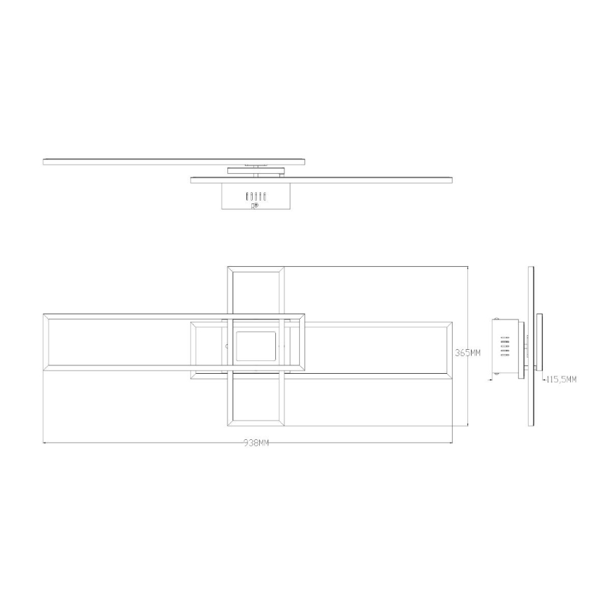 Zuma Line - LED loftlampe dæmpbar LED/55W/230V 3000-6000K sort/guldfarvet + fjernbetjening