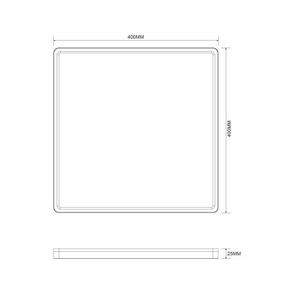 Zuma Line - LED loftlampe dæmpbar LED/38W/230V + LED/12W 3000/4000/5500K 40x40 cm sort