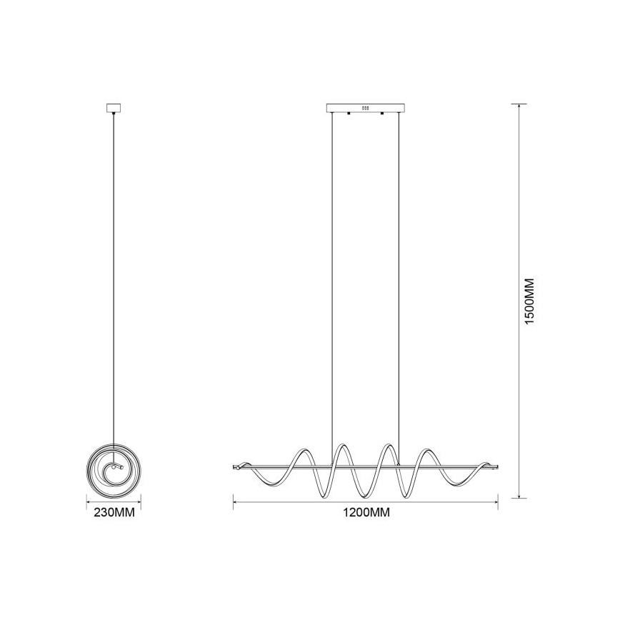 Zuma Line - LED-pendel på wire LED/60W/230V sort