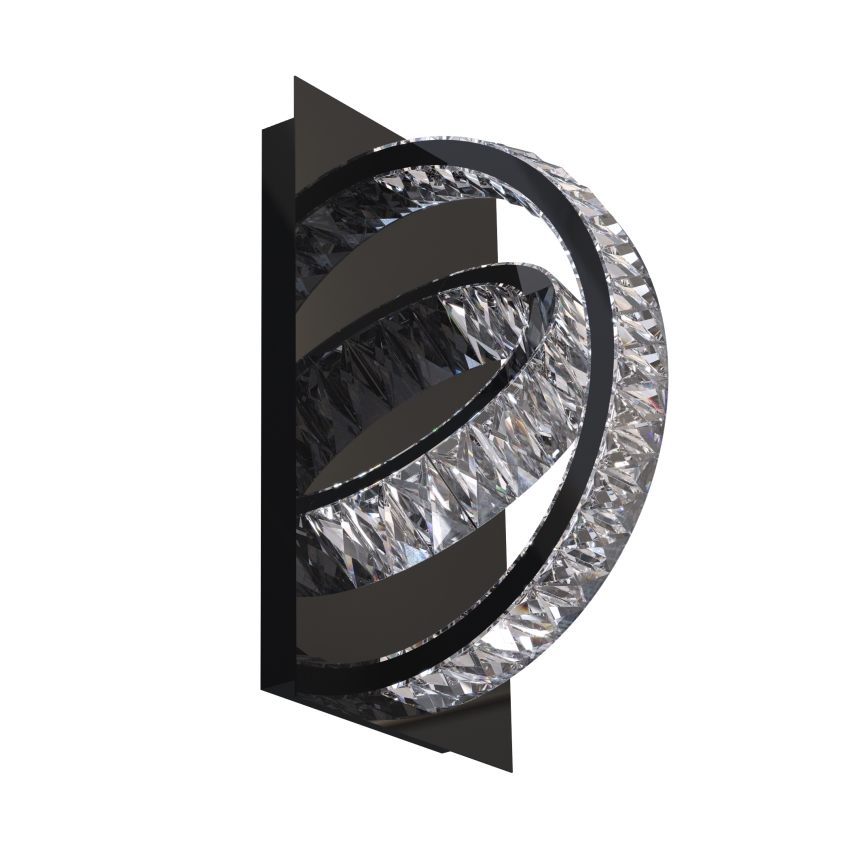 Zuma Line - LED Dæmpbar krystal væglampe LED/18W/230V 2700-6000K sort + fjernbetjening