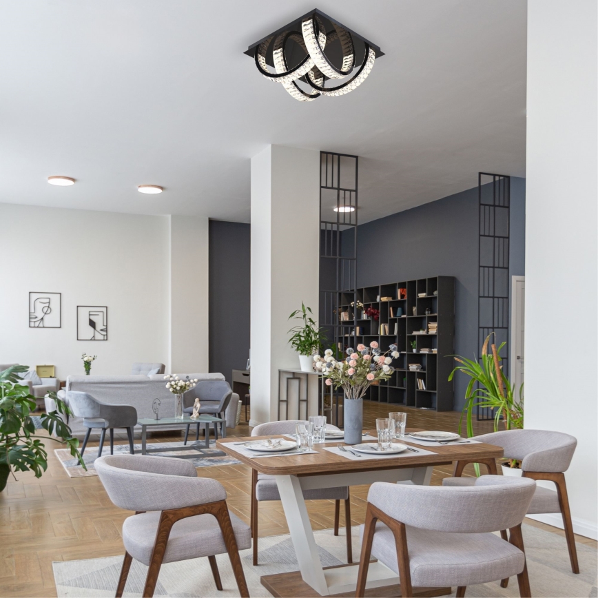 Zuma Line - LED Loftlampe i krystal dæmpbar LED/23,5W/230V 2700-6000K sort + fjernbetjening