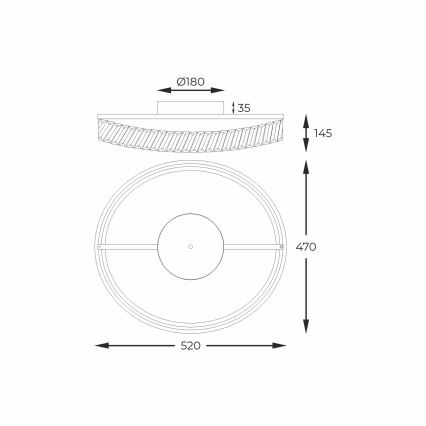Zuma Line - LED dæmpbar loftlampe LED/36W/230V Ø 52 cm roseguld