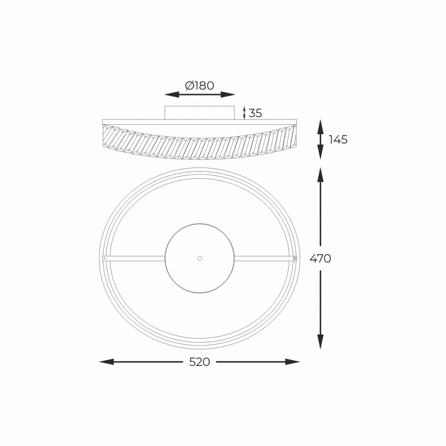 Zuma Line - LED dæmpbar loftlampe LED/36W/230V Ø 52 cm roseguld
