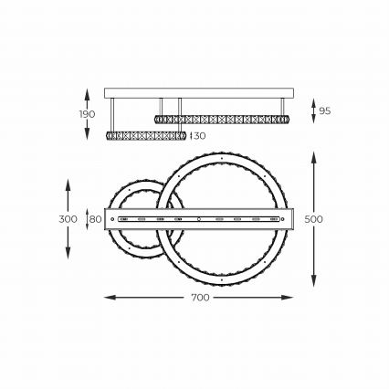 Zuma Line - Dæmpbar LED-loftlampe LED/36W/230V guld