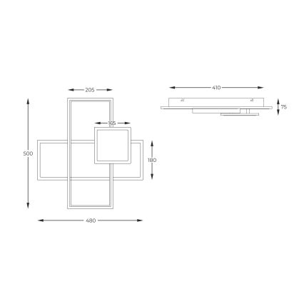 Zuma Line - LED loftlampe dæmpbar LED/46W/230V sort