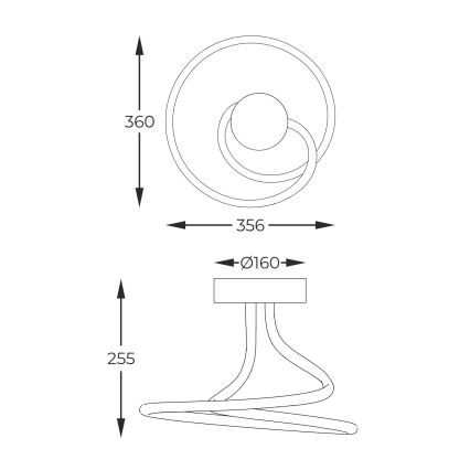 Zuma Line - LED loftlampe dæmpbar LED/26W/230V sort