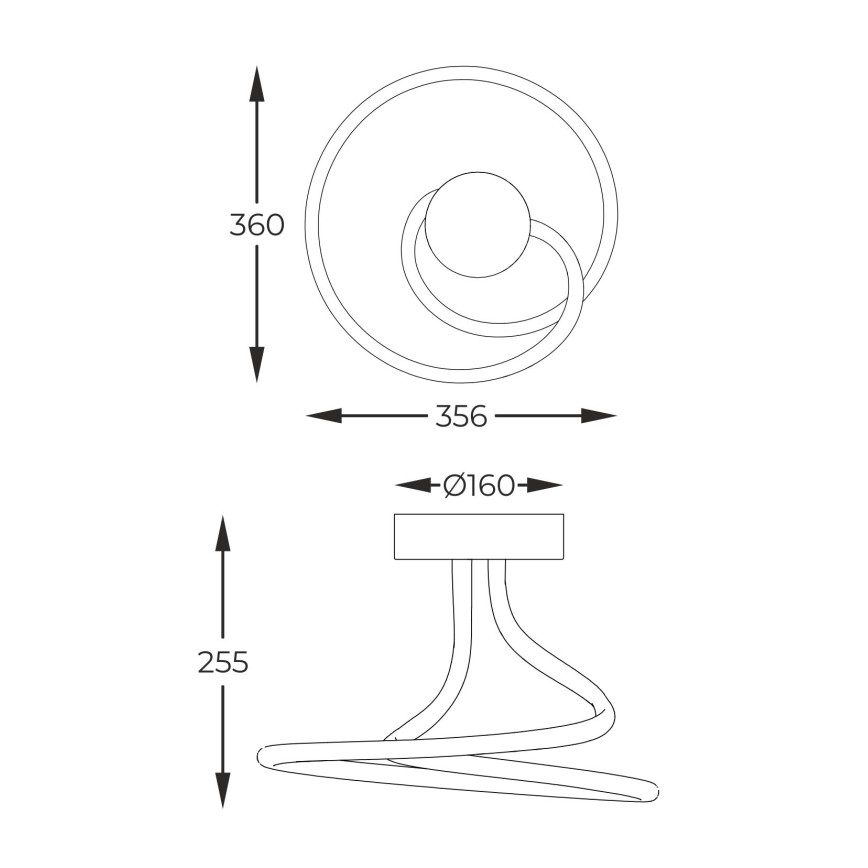 Zuma Line - LED loftlampe dæmpbar LED/26W/230V sort