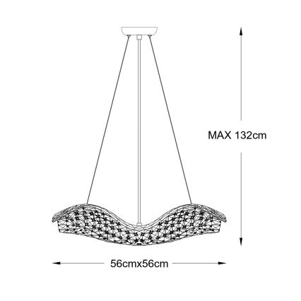 Zuma Line - Lysekrone på wire 8xG9/42W/230V gylden
