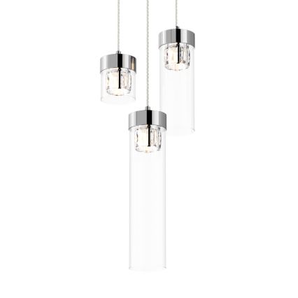 Zuma Line - Lysekrone i krystal 3xG9/28W/230V skinnende krom