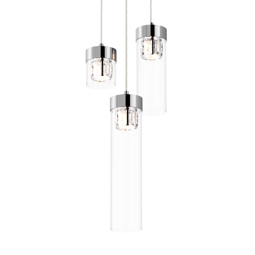 Zuma Line - Lysekrone i krystal 3xG9/28W/230V skinnende krom