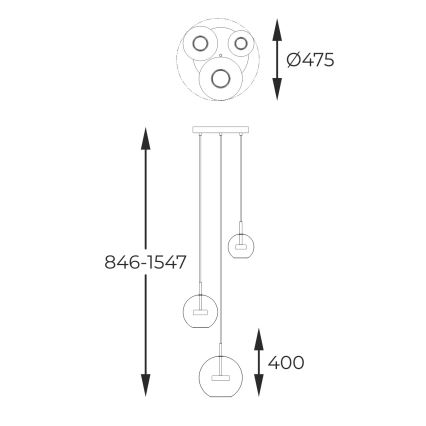 Zuma Line - LED pendel 3xLED/5W/230V skinnende krom