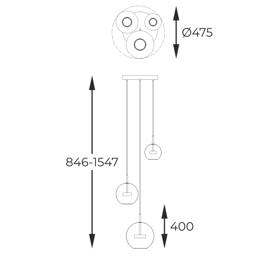 Zuma Line - LED pendel 3xLED/5W/230V guldfarvet
