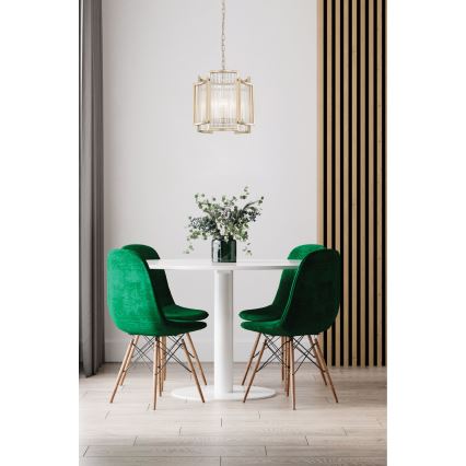 Zuma Line - Pendel med kædeophæng 3xE14/60W/230V guldfarvet