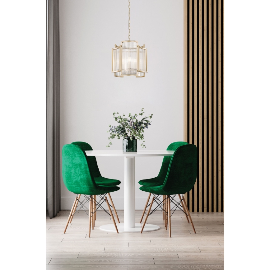 Zuma Line - Pendel med kædeophæng 3xE14/60W/230V guldfarvet