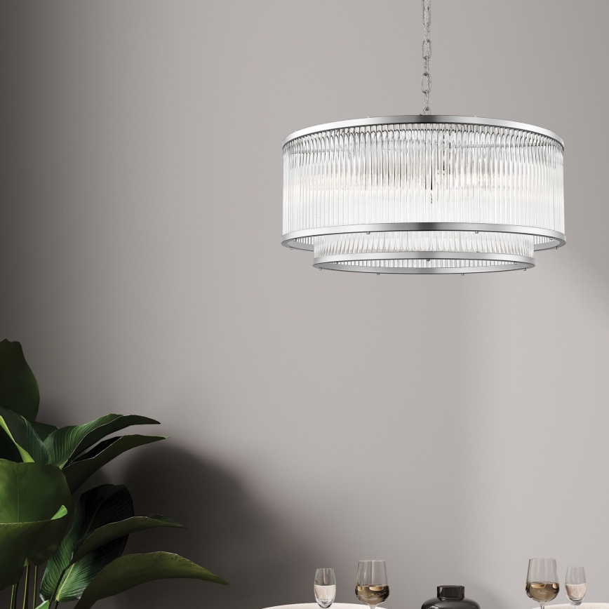 Zuma Line - Pendel med kædeophæng 6xE14/60W/230V skinnende krom