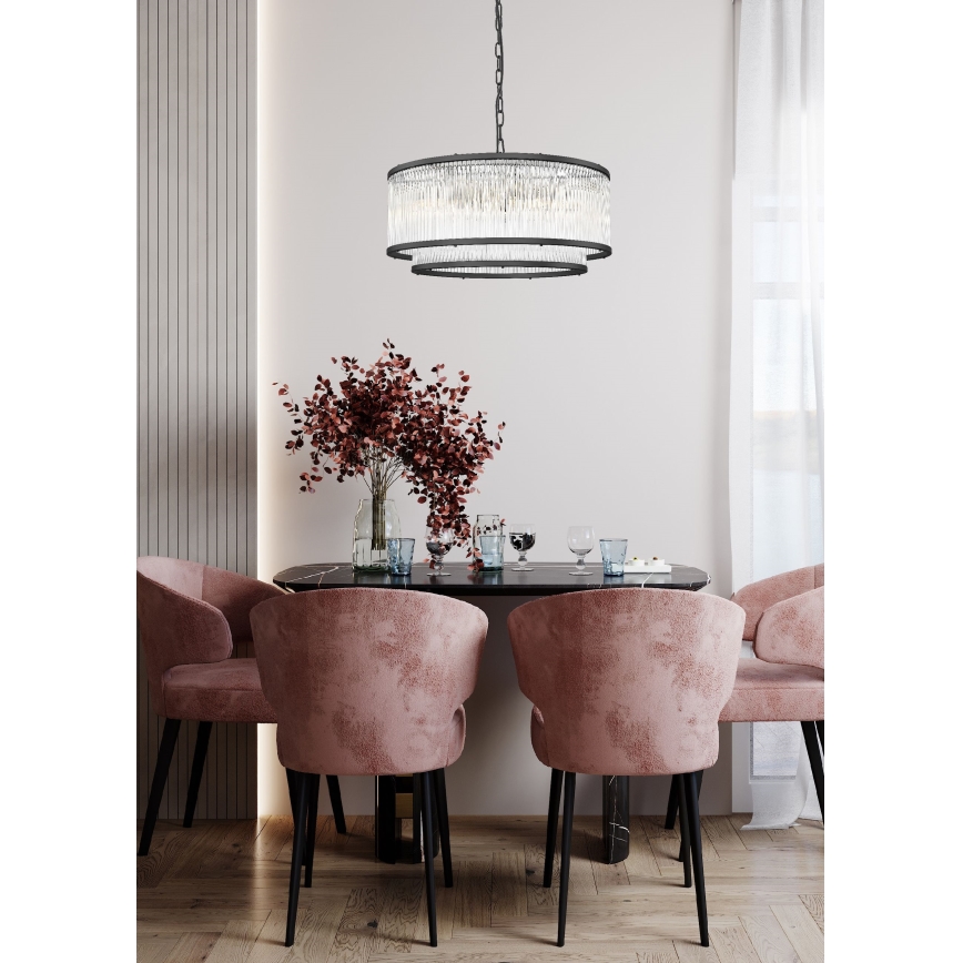 Zuma Line - Pendel med kædeophæng 6xE14/60W/230V sort