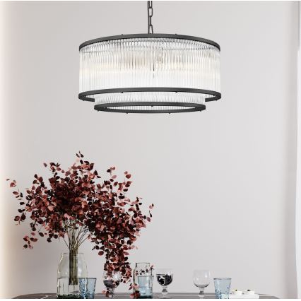 Zuma Line - Pendel med kædeophæng 6xE14/60W/230V sort