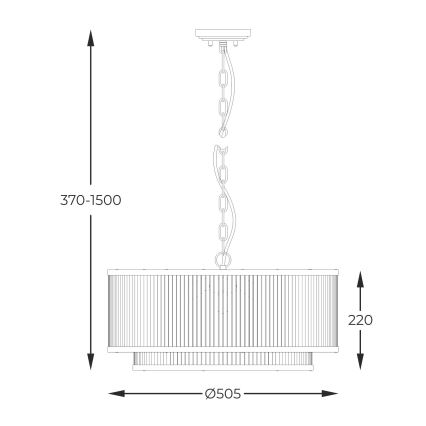 Zuma Line - Pendel med kædeophæng 6xE14/60W/230V sort