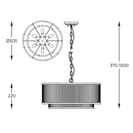 Zuma Line - Pendel med kædeophæng 6xE14/60W/230V guldfarvet