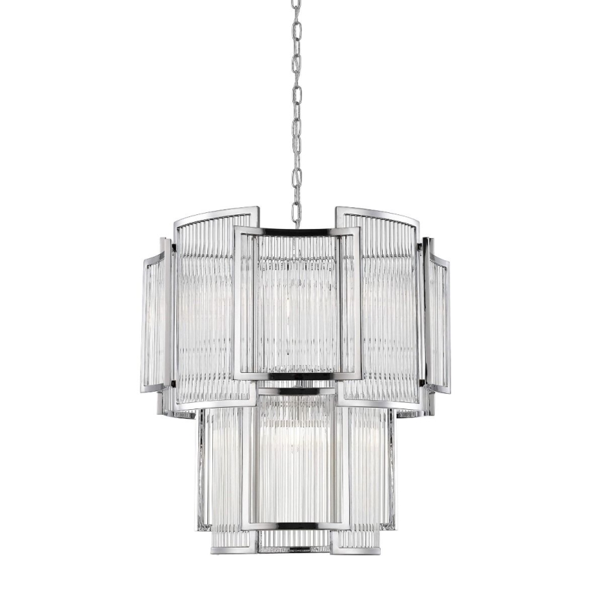 Zuma Line - Pendel med kædeophæng 8xE14/60W/230V skinnende krom
