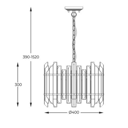 Zuma Line - Pendel med kædeophæng 6xG9/42W/230V guldfarvet