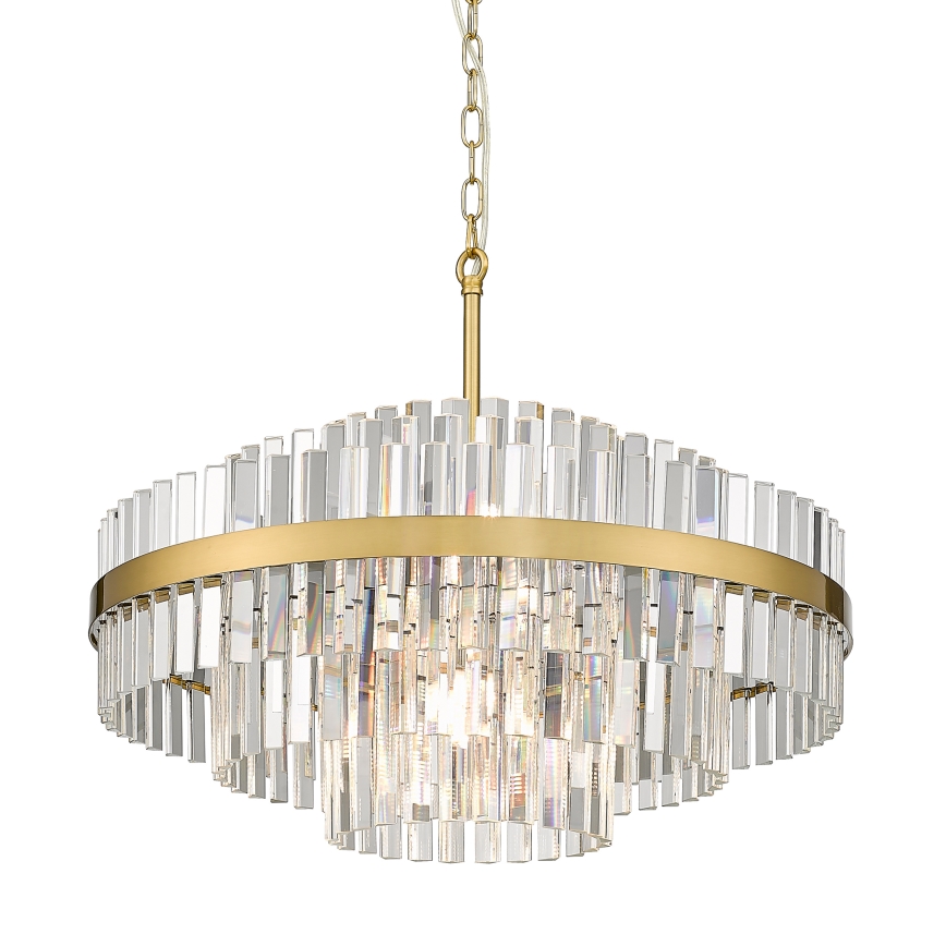 Zuma Line - Pendel med kædeophæng 12xG9/28W/230V diameter 60 cm guldfarvet