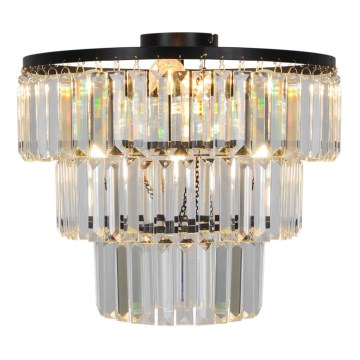 Zuma Line P17127-4-BK - Loftlampe TIFANNY 4xE14/40W/230V sort