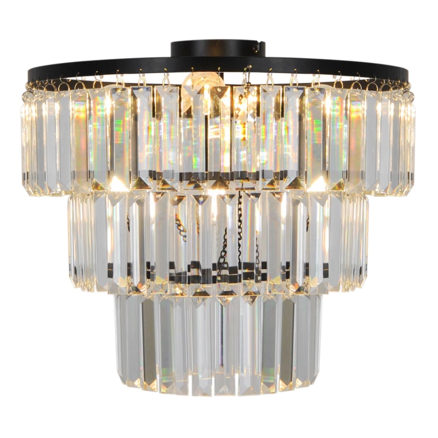 Zuma Line P17127-4-BK - Loftlampe TIFANNY 4xE14/40W/230V sort
