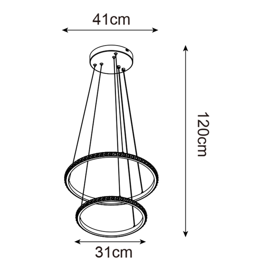 Zuma Line - LED pendel RIDE LED/22W/230V + LED/14W diameter 41 cm sort