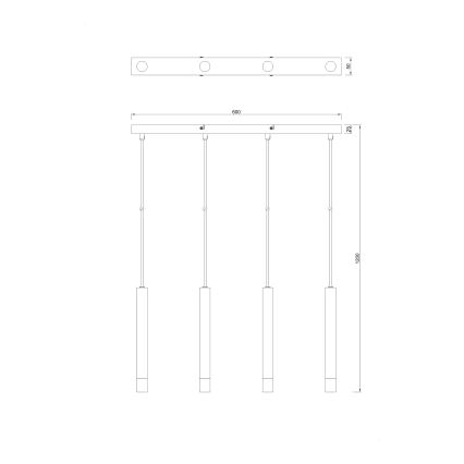 Zuma Line - Lysekrone med wire 4xG9/5W/230V guld